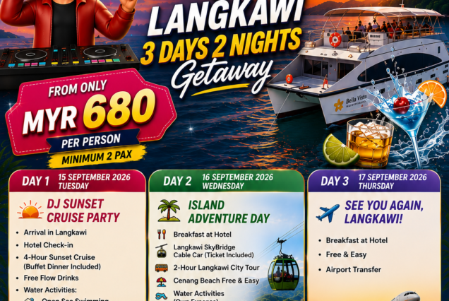 3D2N Sunset Cruise & Wave Pool Party Langkawi
